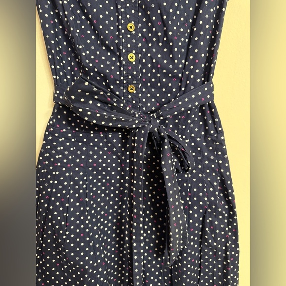 Lilly Pulitzer Dress Womens Navy Polka Dot Fit Flare Cotton Lined Size 2 - Picture 4 of 5